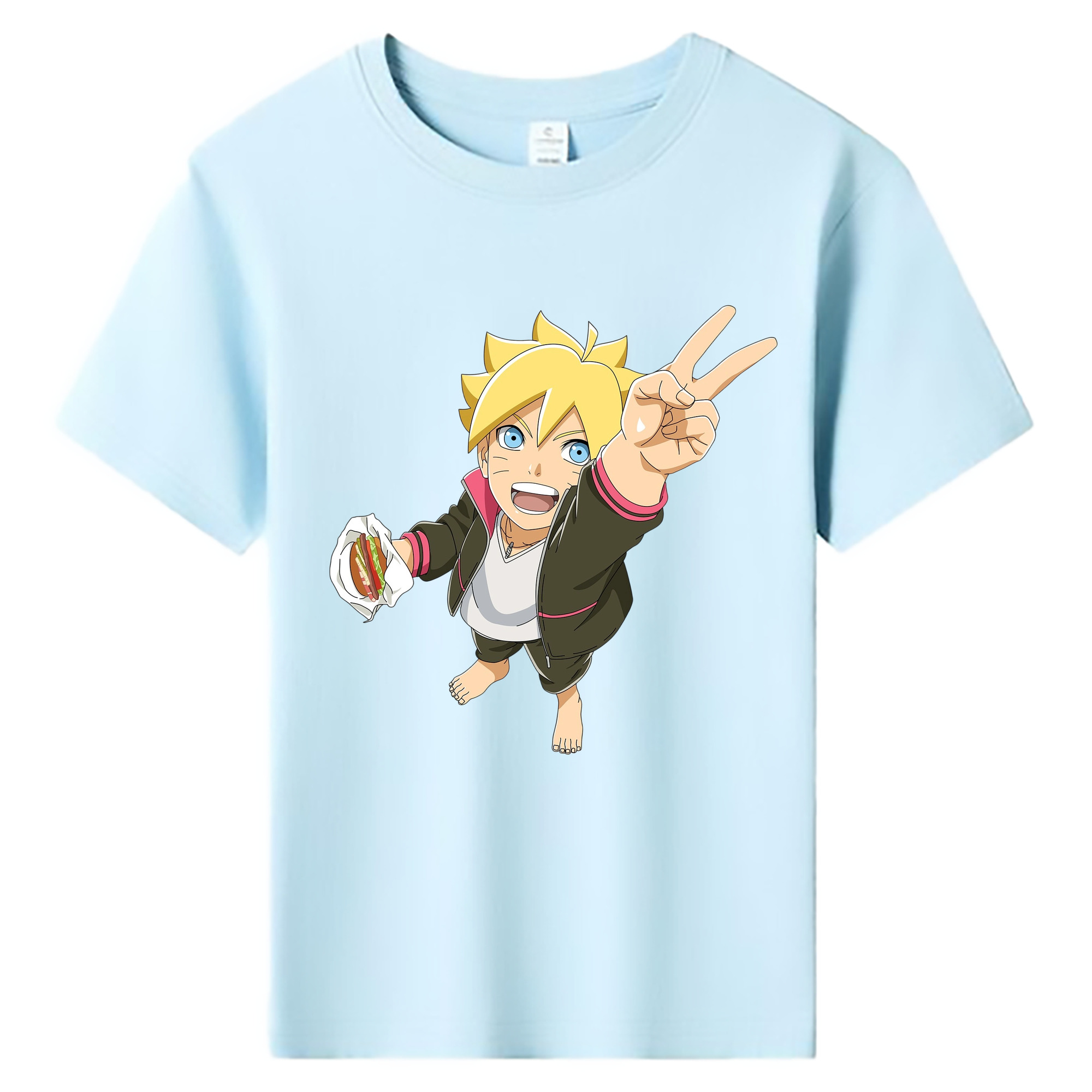 （画像用） NARUTO -ナルト- うずまき ボルト Uzumaki Boruto 綿100％キッズTシャツ（フロントプリント）